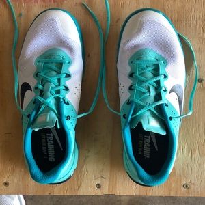 Women’s size 10 Nike Metcon 2 - green and white